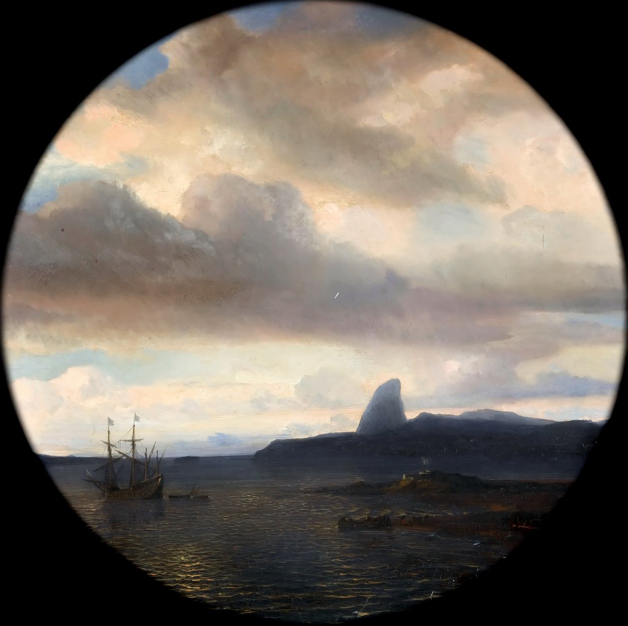 Villegagnon går in i Rio de Janeirobukten den 10 november 1555 av Jean Antoine Theodore Gudin