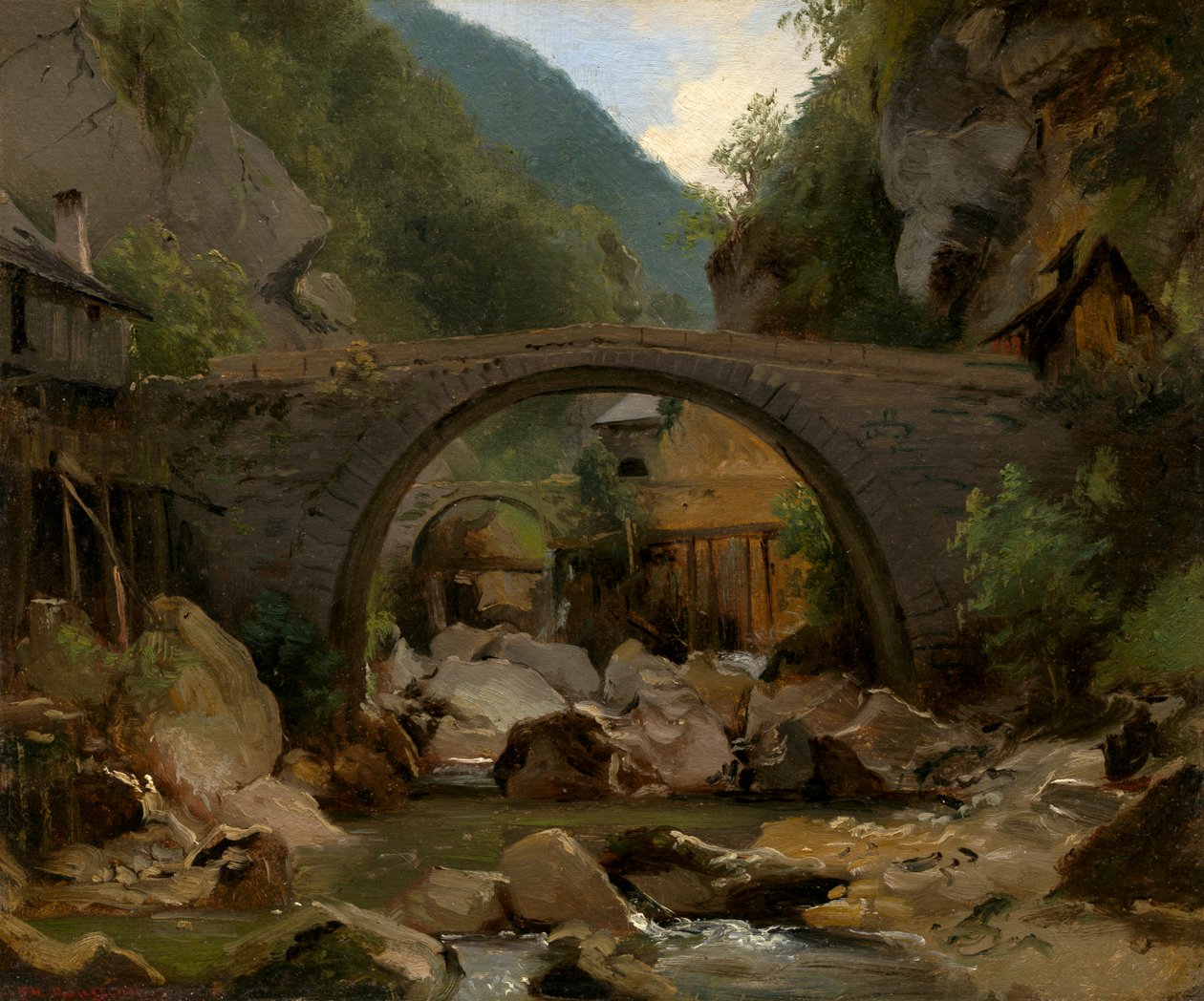 Bergsbäck i Auvergne av Pierre Etienne Theodore Rousseau