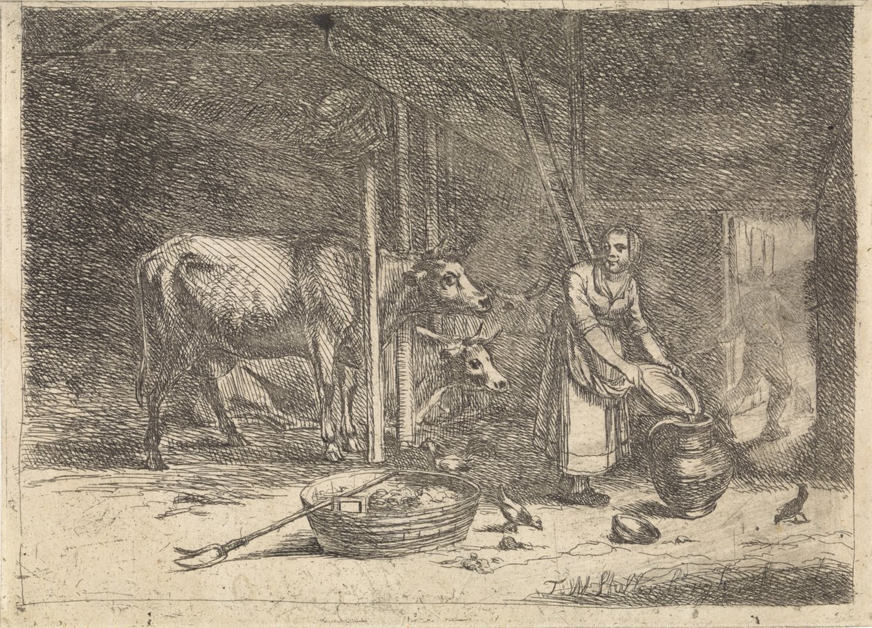 Ladugård med mejeri av Théodore Wynant Stallenbergh
