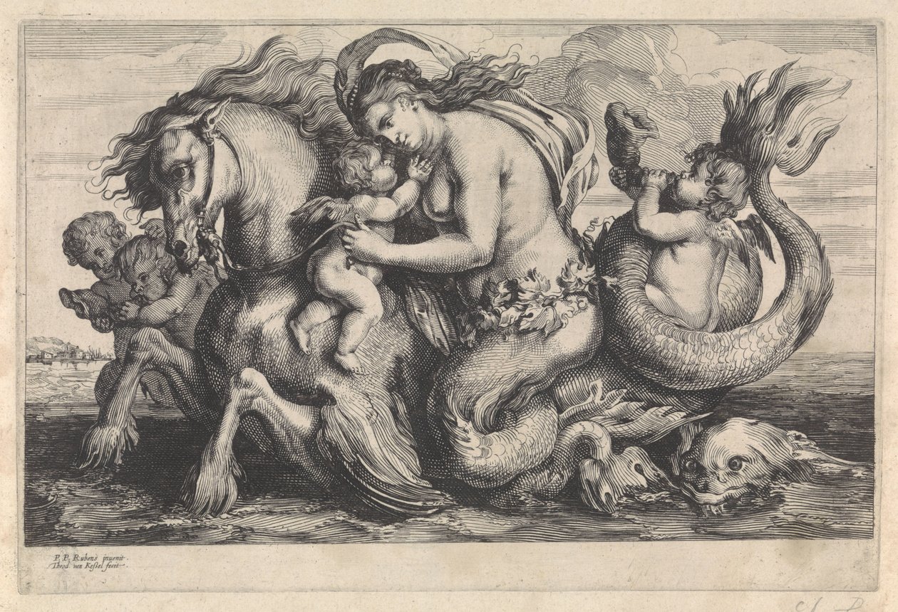 Triumf av Galatea Mythological Figures (serietitel) av Théodorus van Kessel