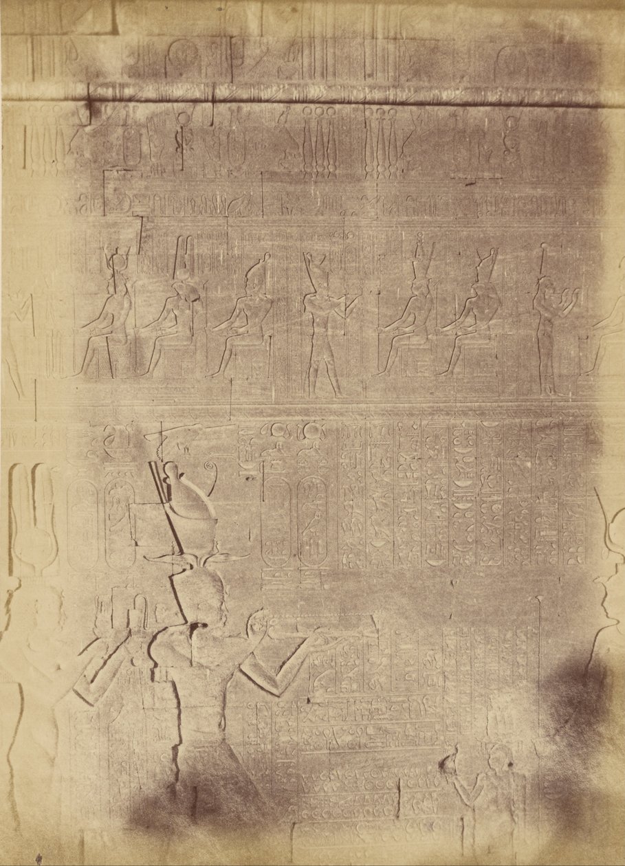 (Närbild av hieroglyfiska inskriptioner (troligen Edfu-templet)) av Théodule Devéria