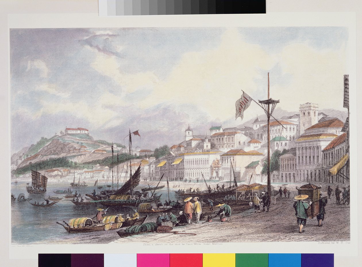 Pria Grande, Macao, omkring 1850 av Thomas Allom
