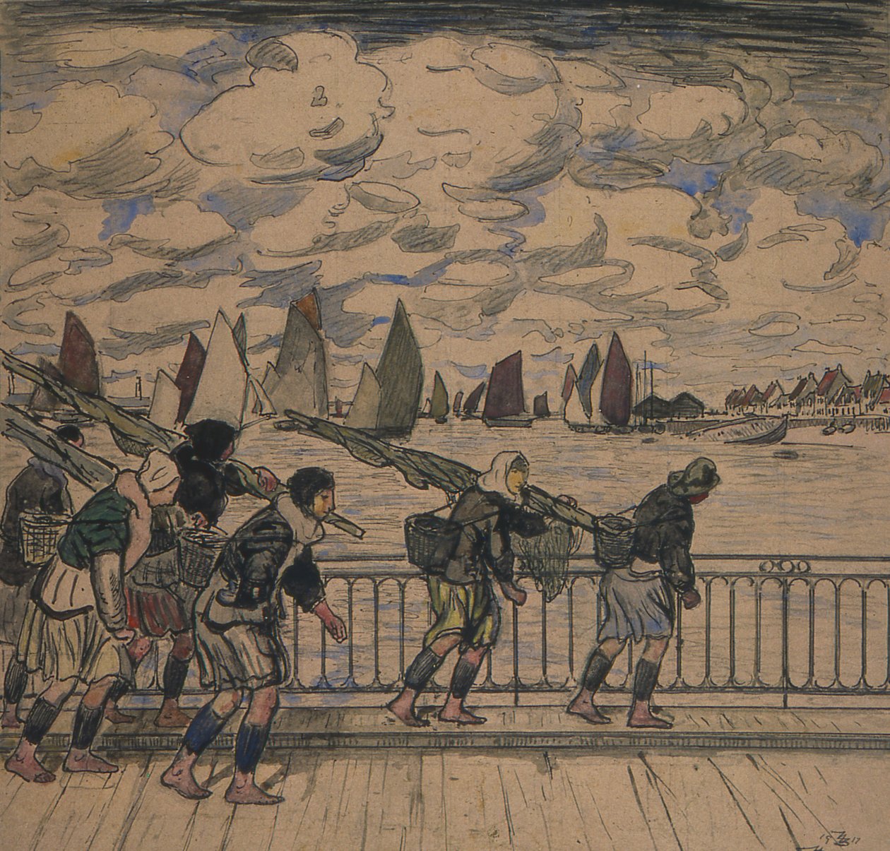 Räkor som återvänder, Etaples av Thomas Austen Brown