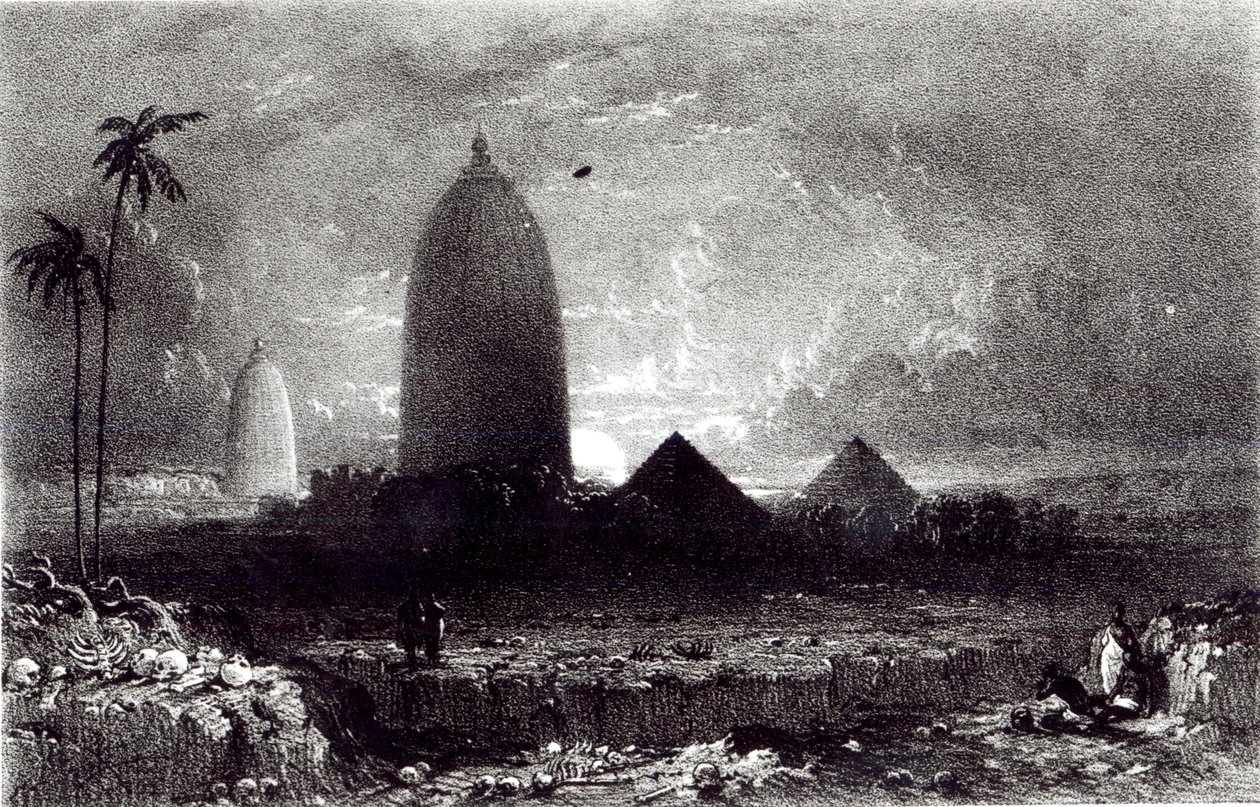 Jagannath-templet, graverat av A. Picken, 1837 av Thomas Bacon