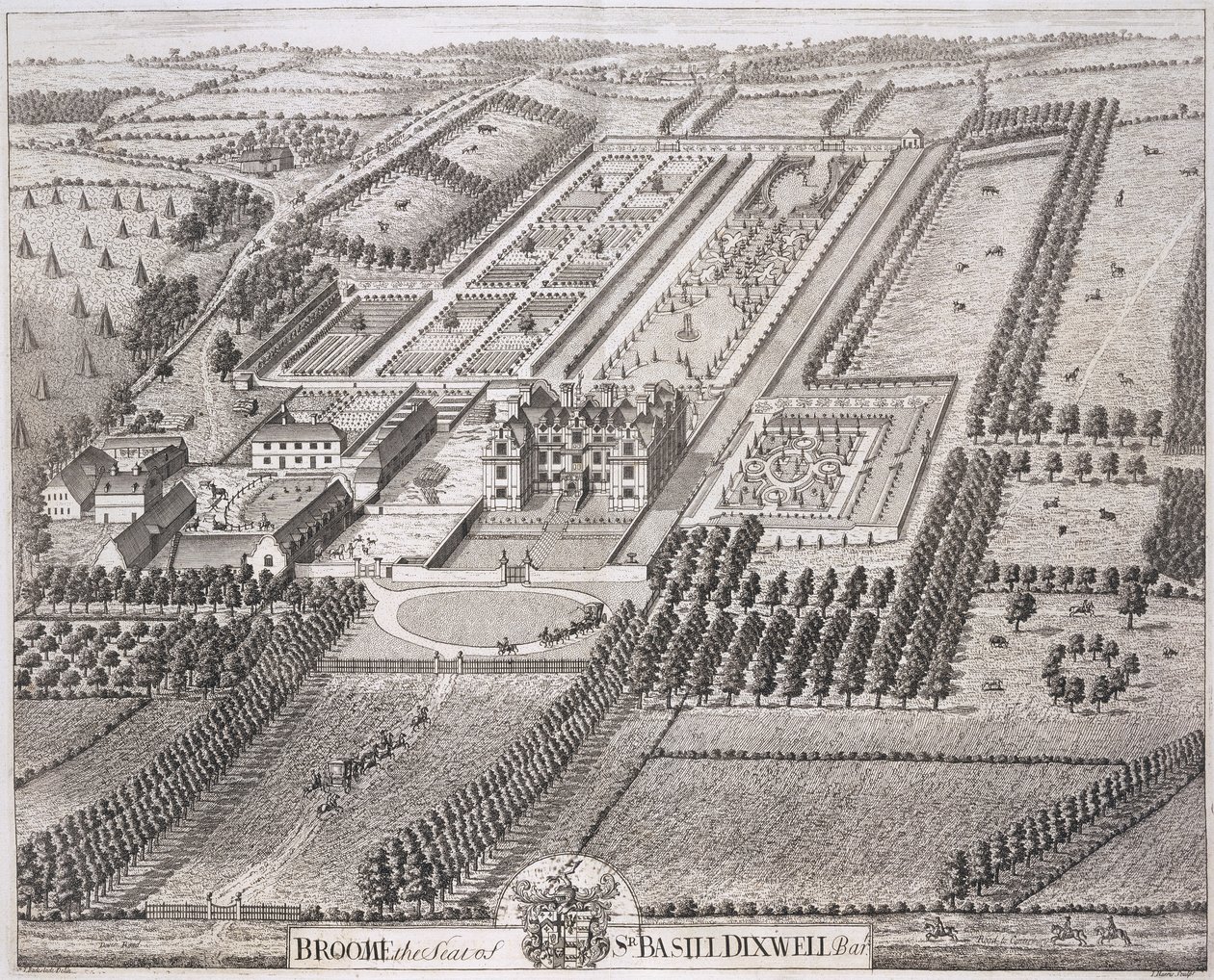 Broome, säte för Sir Basil Dixwell, från "Thirty Six Different Views of Noblemen and Gentlemen