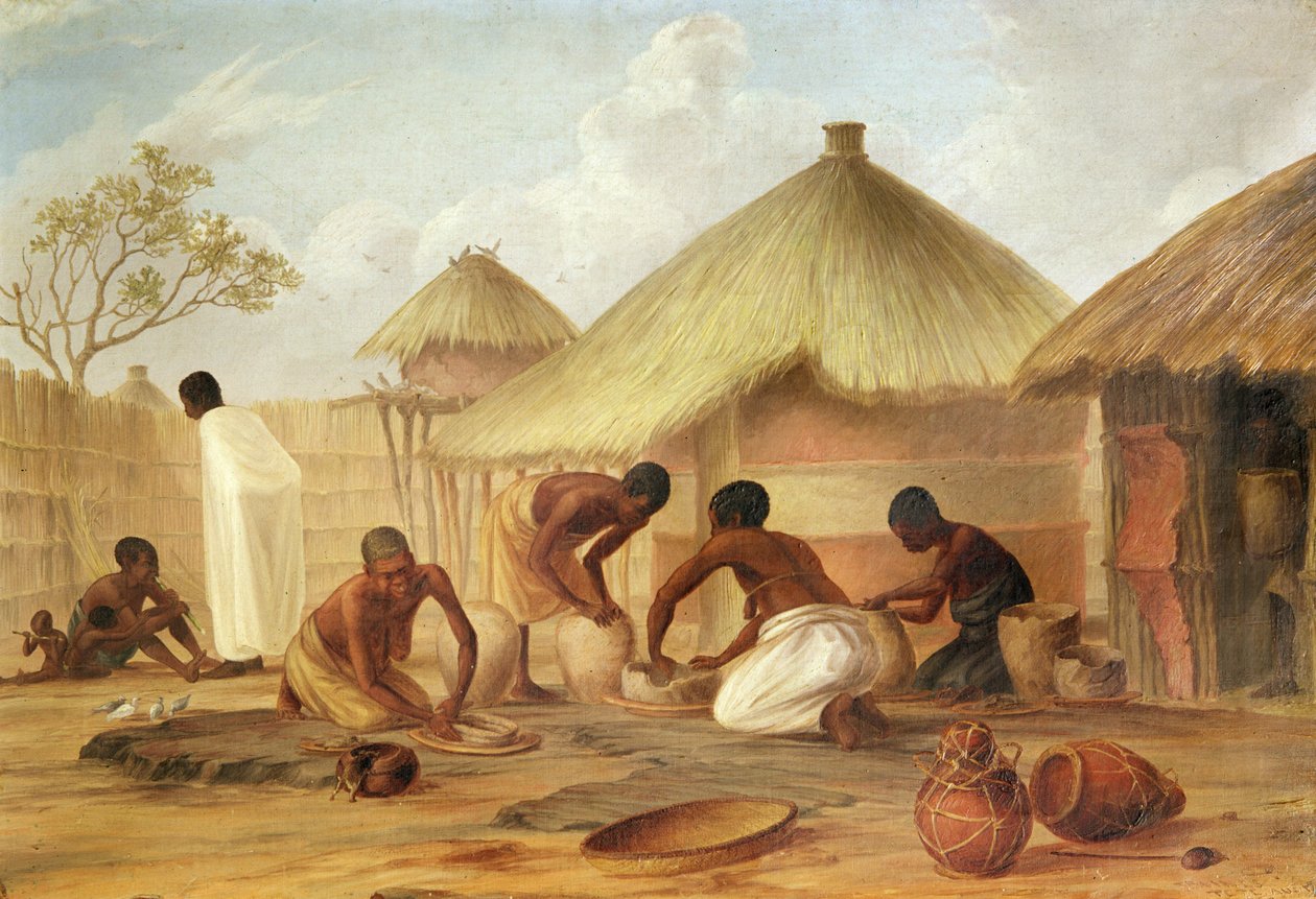 Tillverkning av socker i Katipo - Tillverkning av paneler eller krukor för att innehålla det, 1859 av Thomas Baines