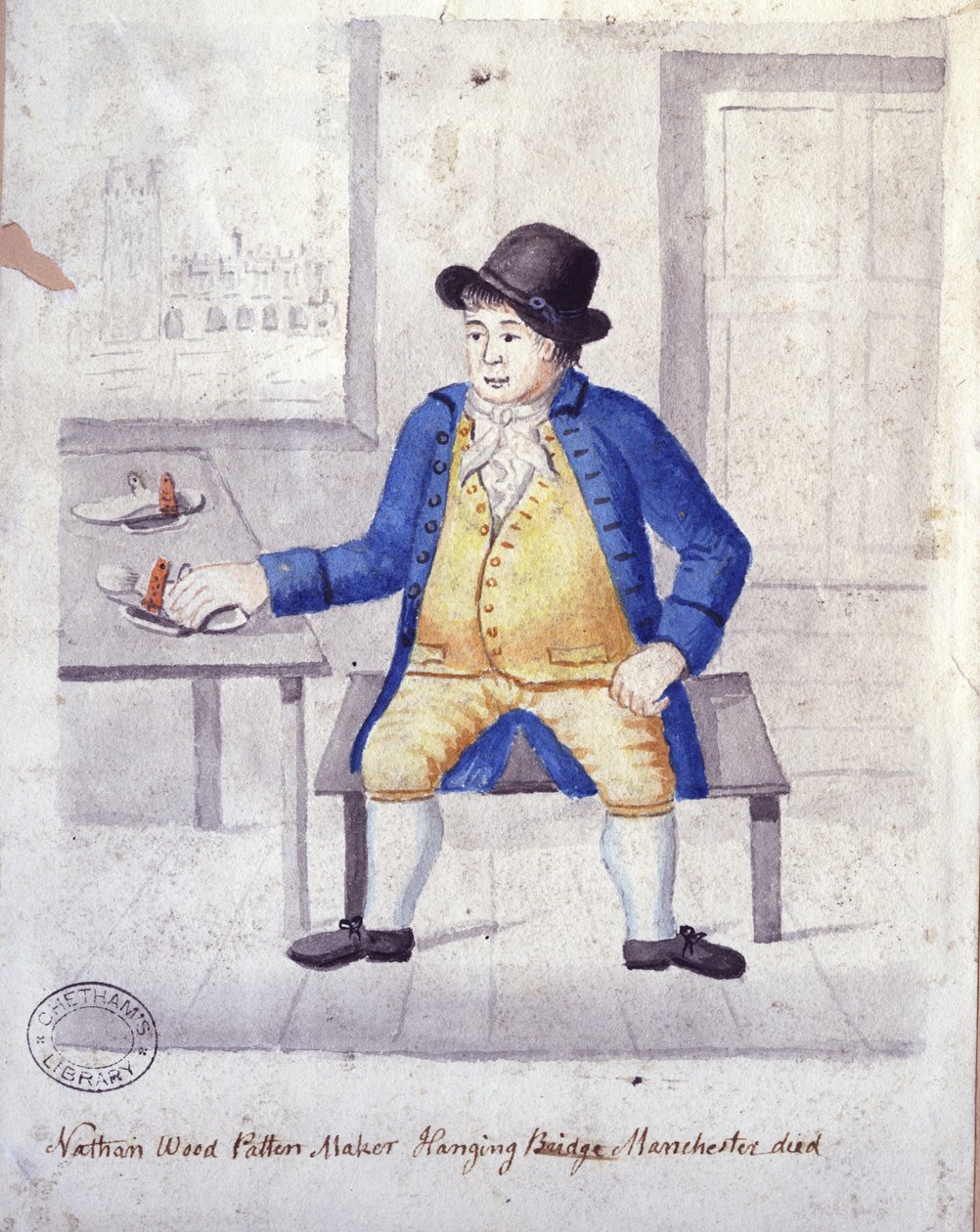 Nathan Wood, Patten Maker (penna, bläck och wc på papper) av Thomas Barritt