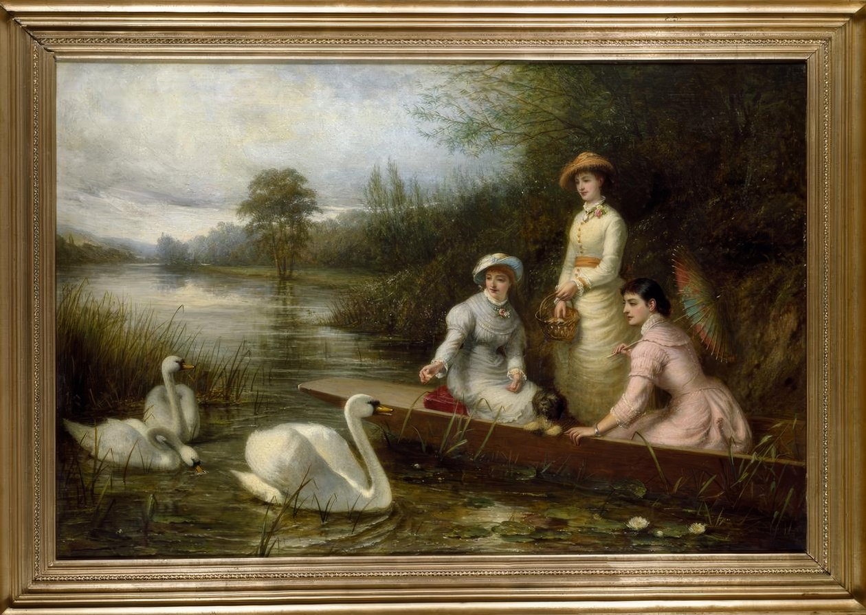 Thomas Brooks, Husdjur i vår flod / Gemälde, 1882 av Thomas Brooks