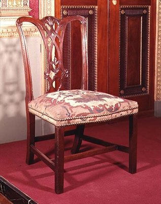 Stol med ryggband av Chippendale, ca 1760 (mahogny) av Thomas Chippendale