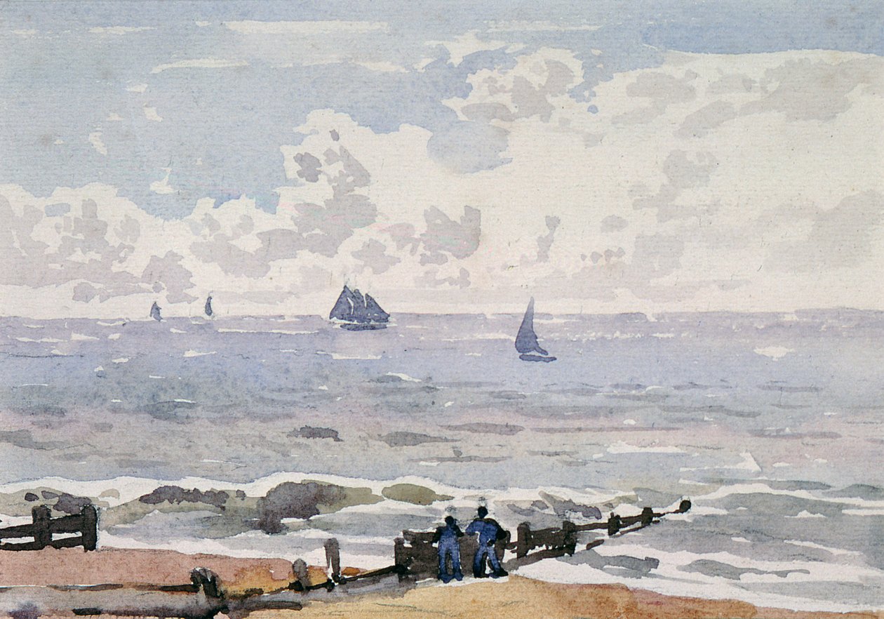 Havslandskap från stranden, Aldeburgh av Thomas Churchyard
