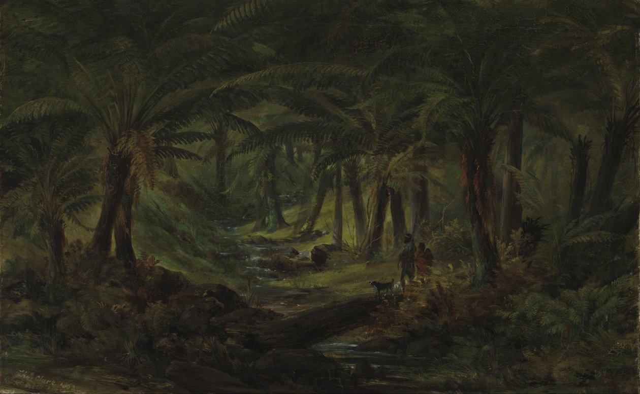 Fern gully med aboriginska familjen av Thomas Clark