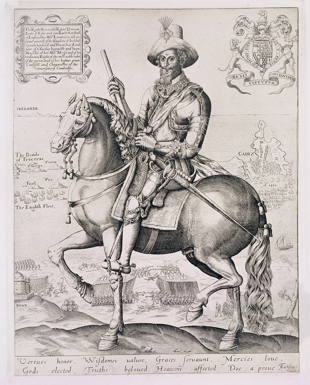 Porträtt av Robert Devereux (1566-1601) 2:e greven av Essex, 1599 av Thomas Cockson