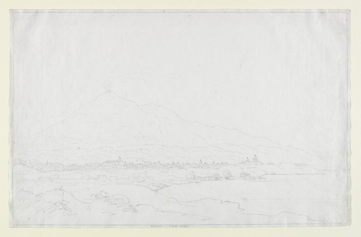 Catania och Etna, Sicilien, ca 1832 av Thomas Cole