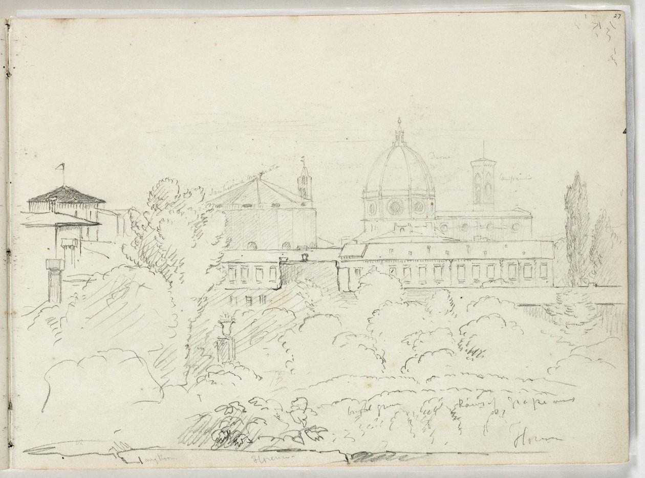 Florens med utsikt över Duomo och Campagnale, 1831 av Thomas Cole