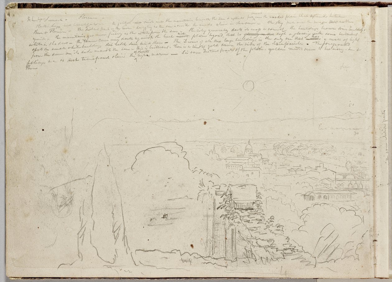 Panorama över Florens, ca 1831 av Thomas Cole