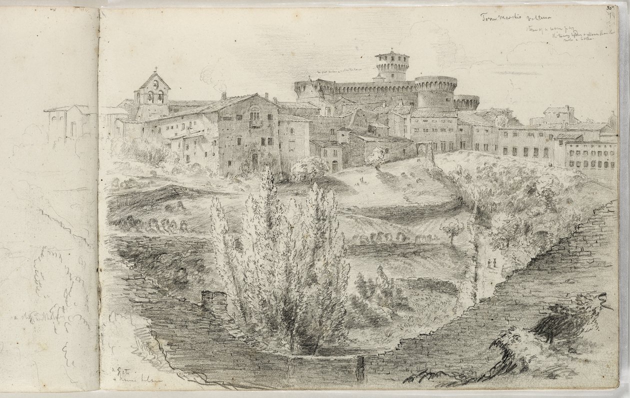 Rocca Nuova (eller Torre Maschio, Volterra) ca 1831 av Thomas Cole