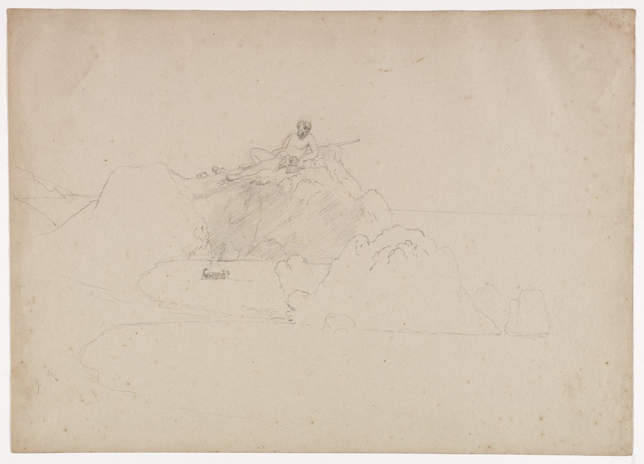 Ulysses och hans följeslagare anländer i bukten snygga Polyphemus Cave, ca 1842 av Thomas Cole