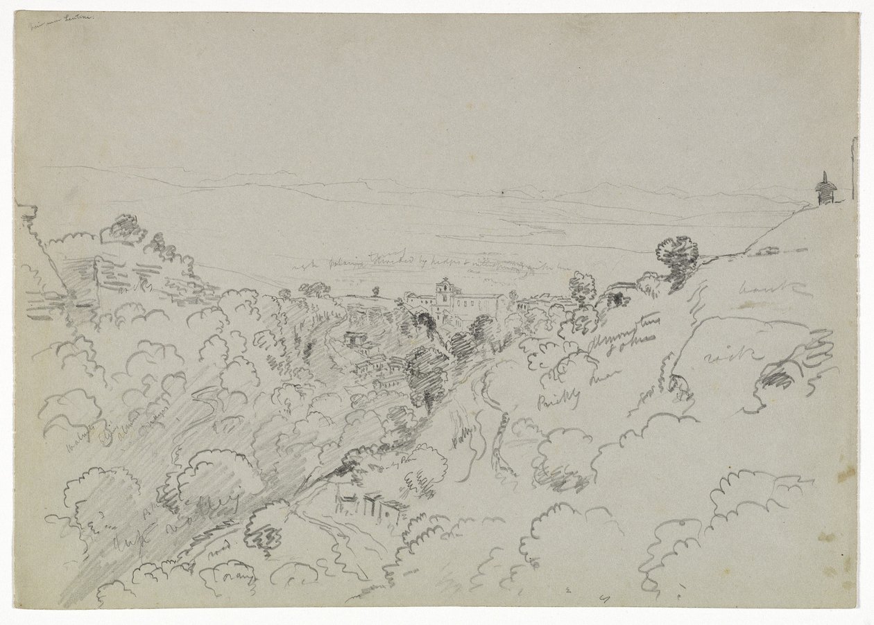 Utsikt nära Lentini, Sicilien, 1842 av Thomas Cole
