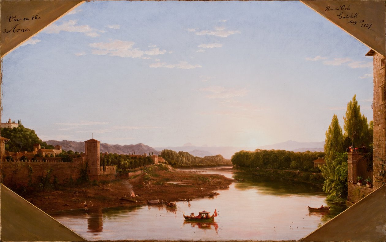 View on the Arno, near Florence, 1837  av Thomas Cole