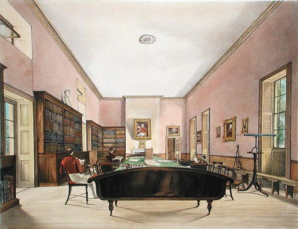 The Upper Room of the Gibraltar Garrison Library, illustrerad i Select Views of the Rock and Fortress of Gibraltar av J.M. Carter, 1845 (se även 224299) av Thomas Colman Dibdin