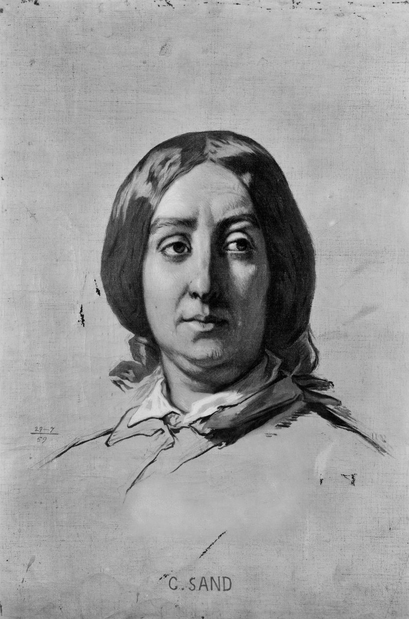 Porträtt av George Sand (1804-76) av Thomas Couture