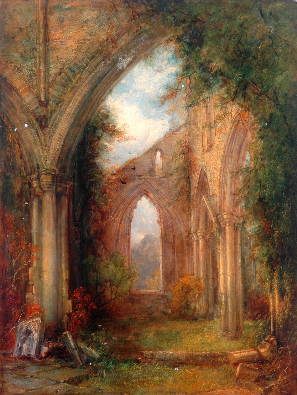 En del av ruinerna av Tintern Abbey av Thomas Creswick