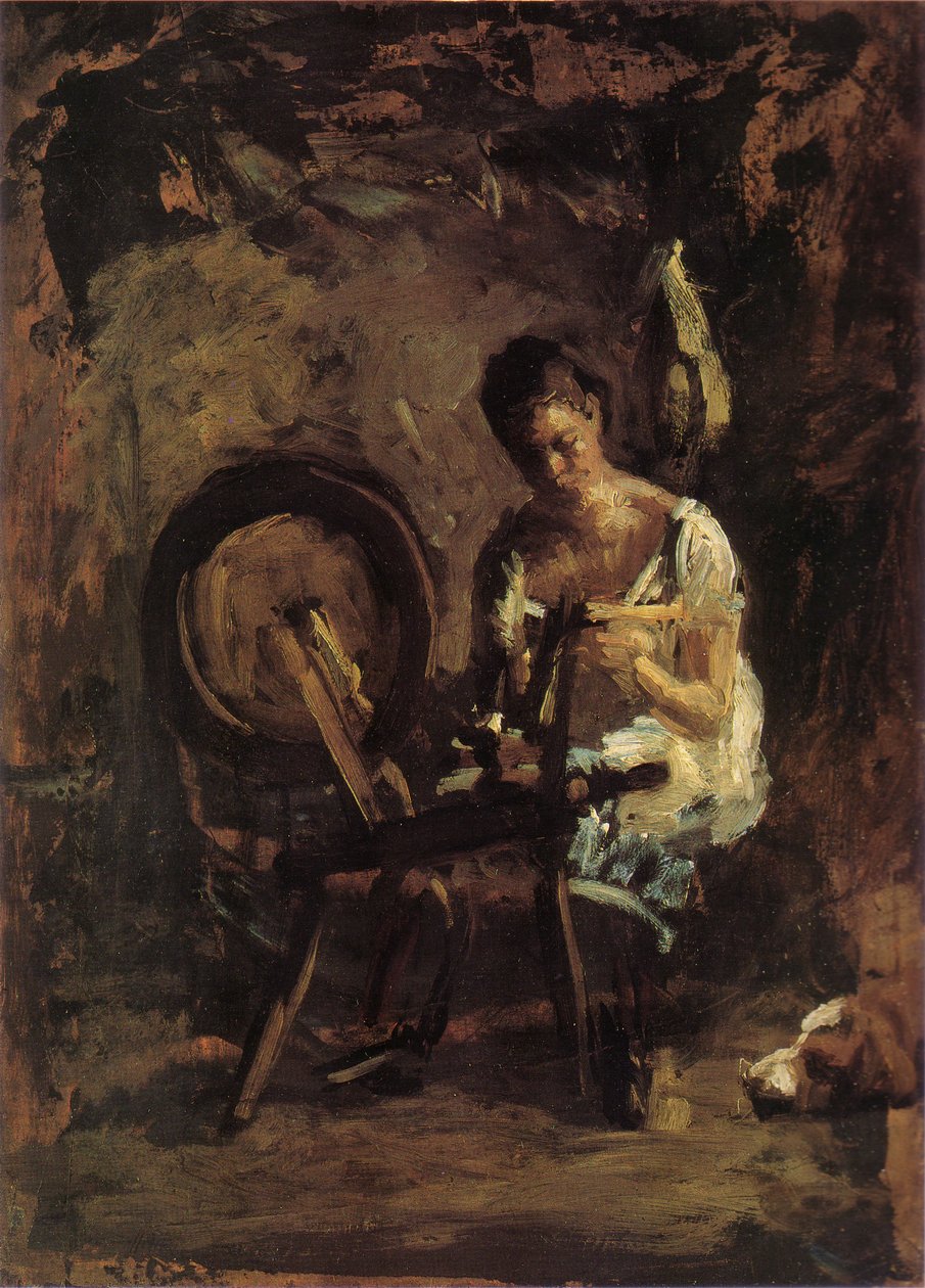 Skiss för spinning av Thomas Eakins