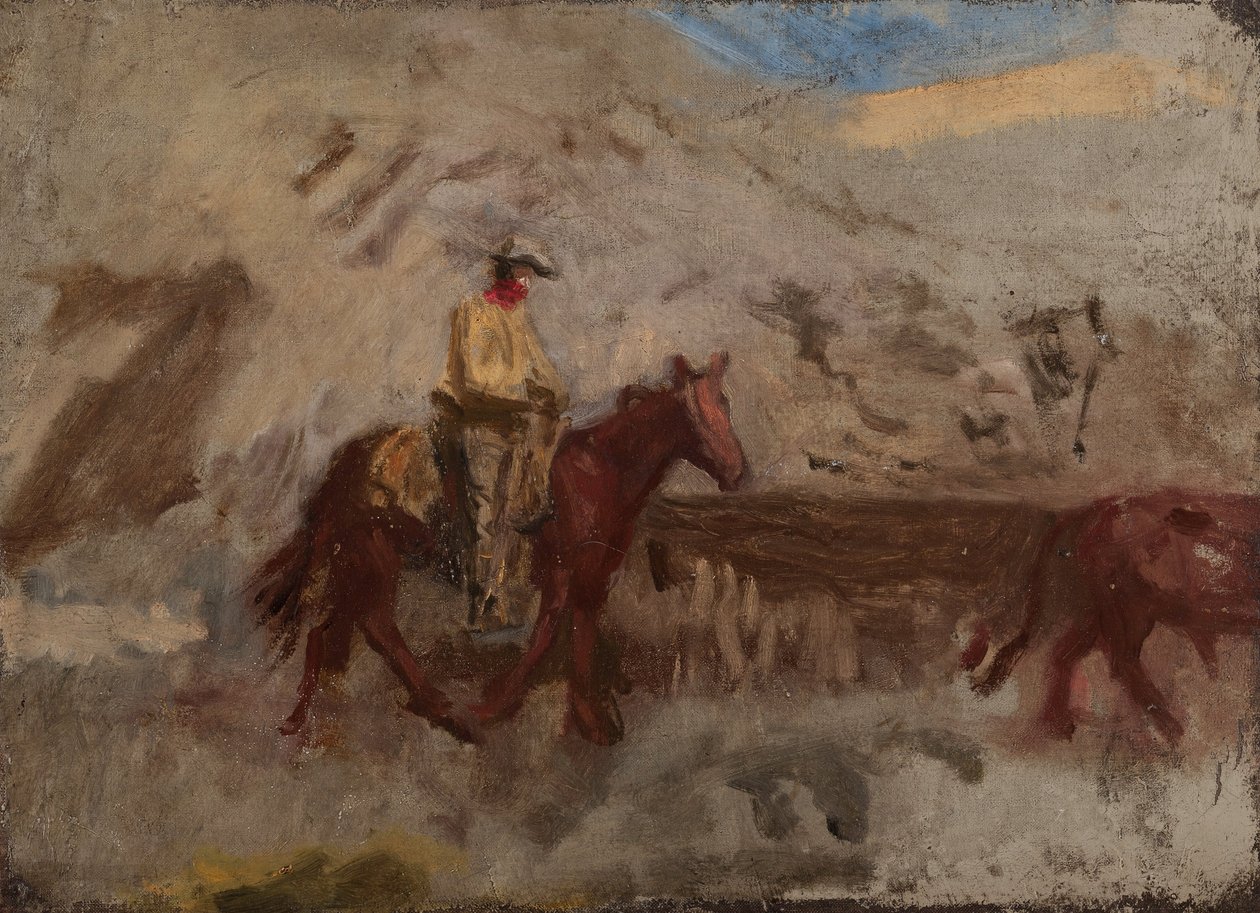 Skiss av en cowboy på jobbet av Thomas Eakins