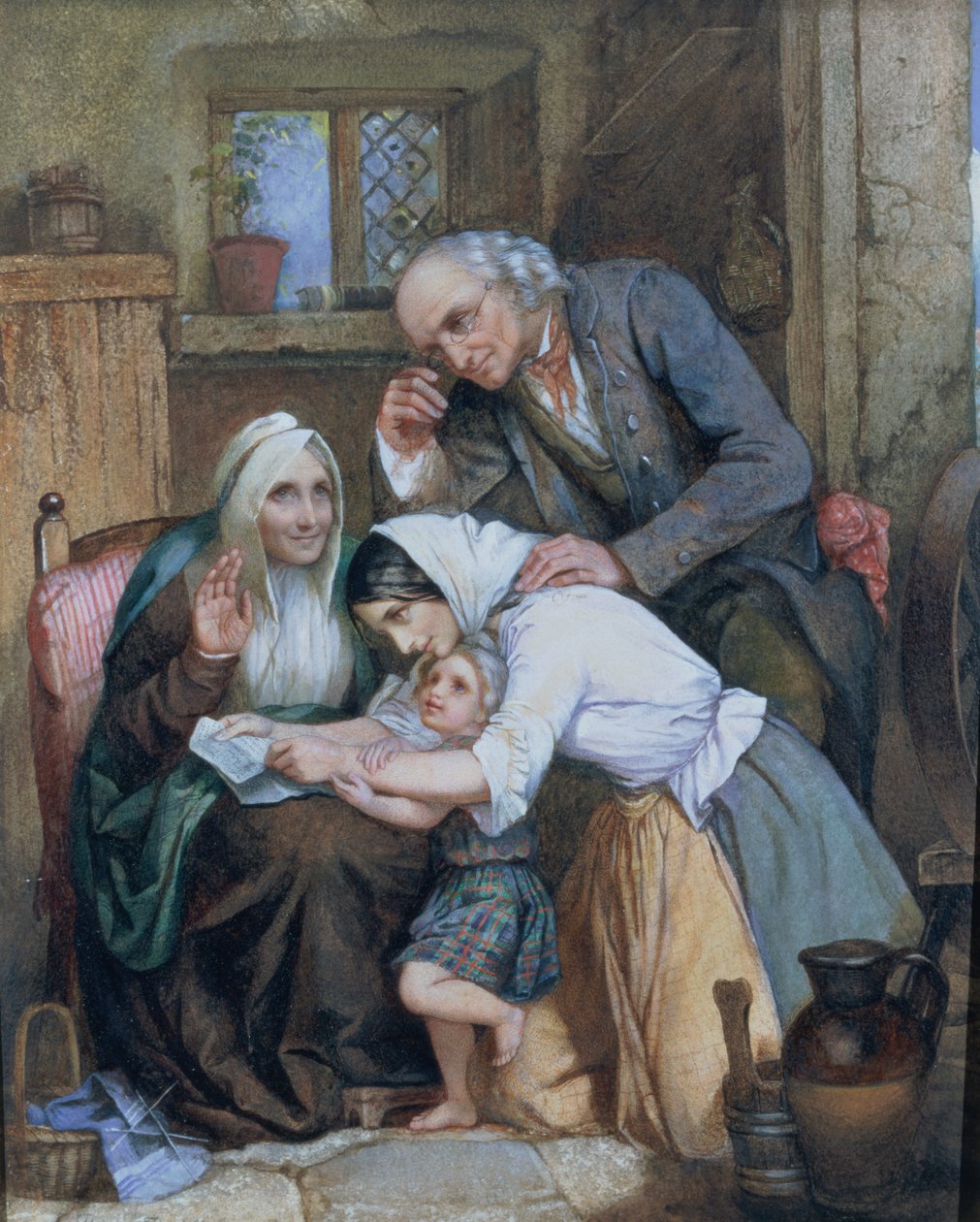Goda nyheter, 1863 av Thomas Faed