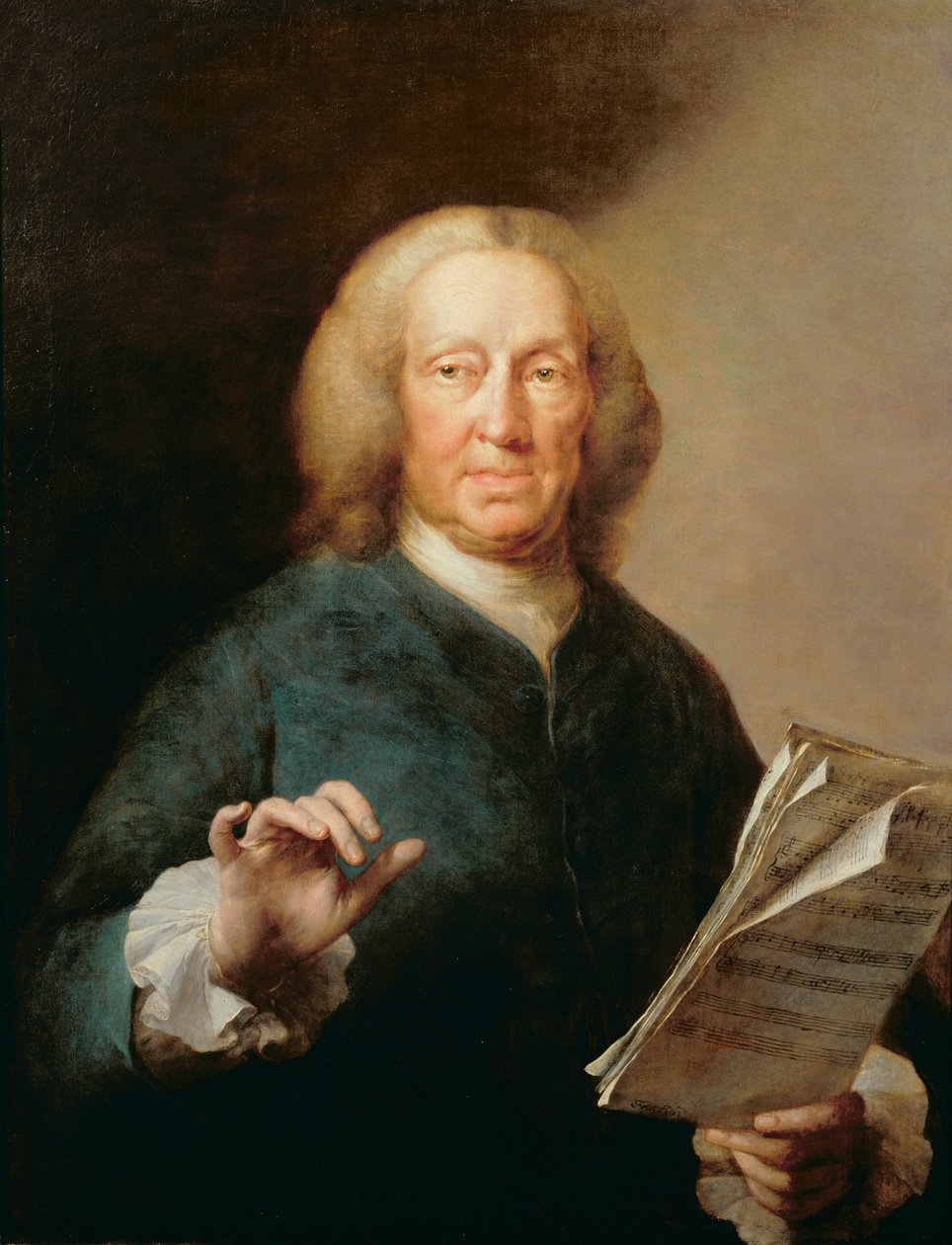 Porträtt av Richard Leveridge (16701-1758), bassångare av Thomas Frye
