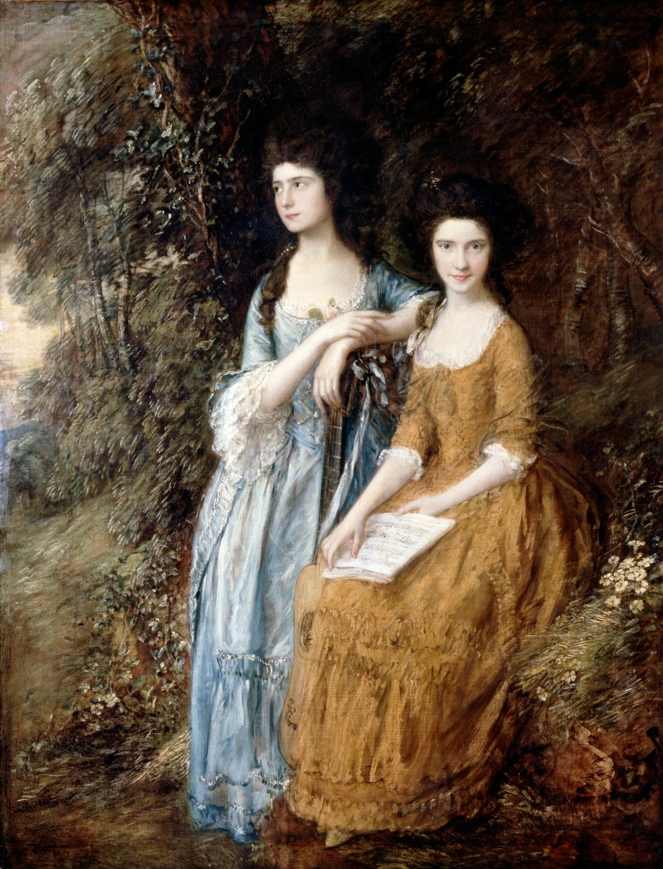 Elizabeth och Mary Linley av Thomas Gainsborough