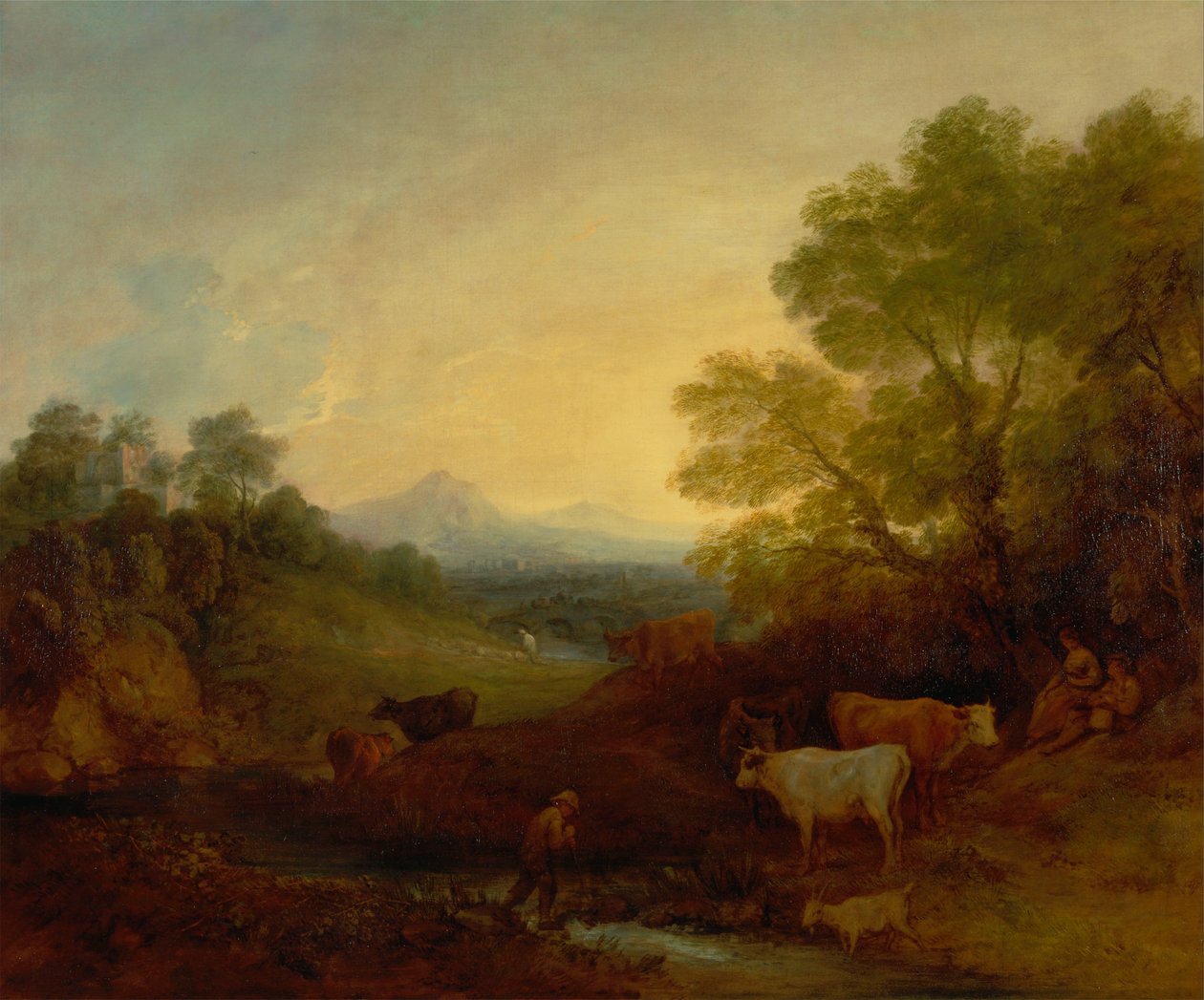 Landskap med nötkreatur av Thomas Gainsborough
