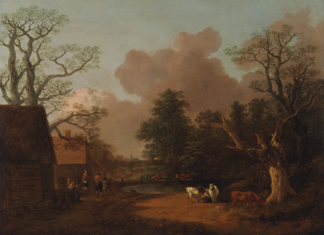 Landskap med mjölkflicka av Thomas Gainsborough