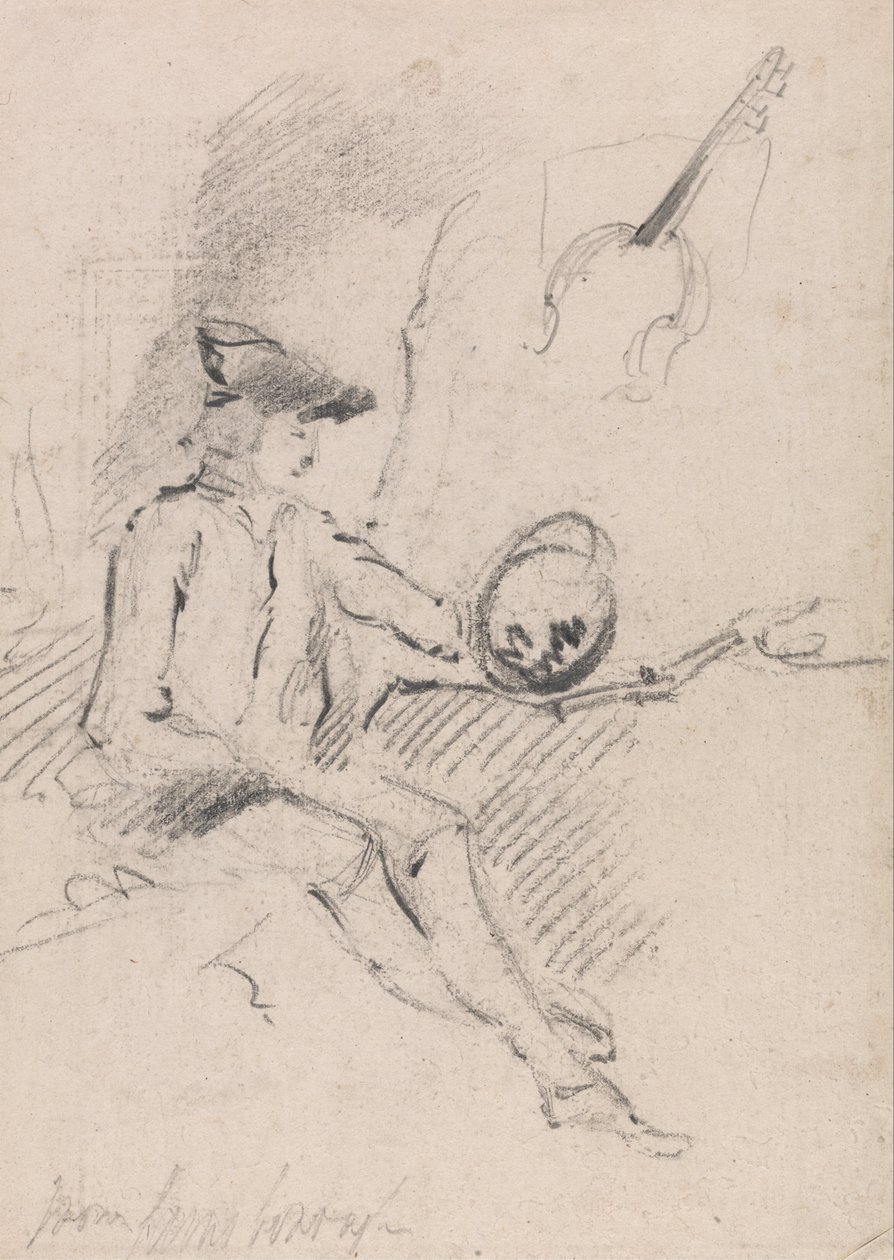 Man som håller ett Claude Glass av Thomas Gainsborough