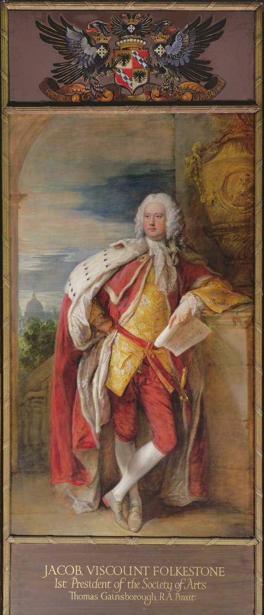 Porträtt av Jacob Bouverie, Förste Viscount Folkestone och Förste President för Society of Arts, 1776 av Thomas Gainsborough