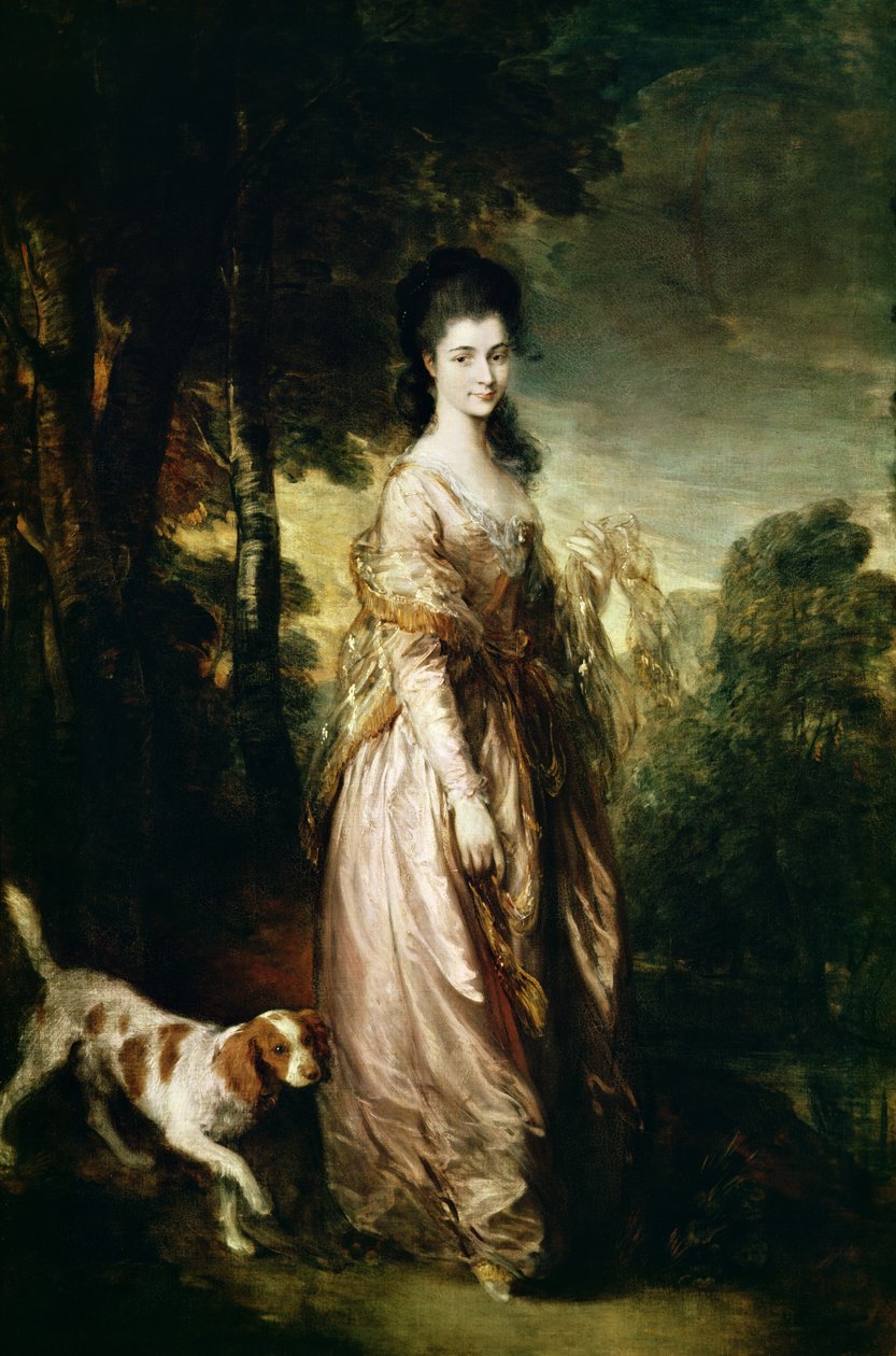 Porträtt av fru Lowndes-Stone (1758-1837) ca 1775 av Thomas Gainsborough