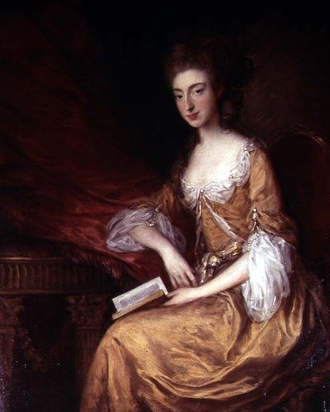 Porträtt av en dam med en bok av Thomas Gainsborough