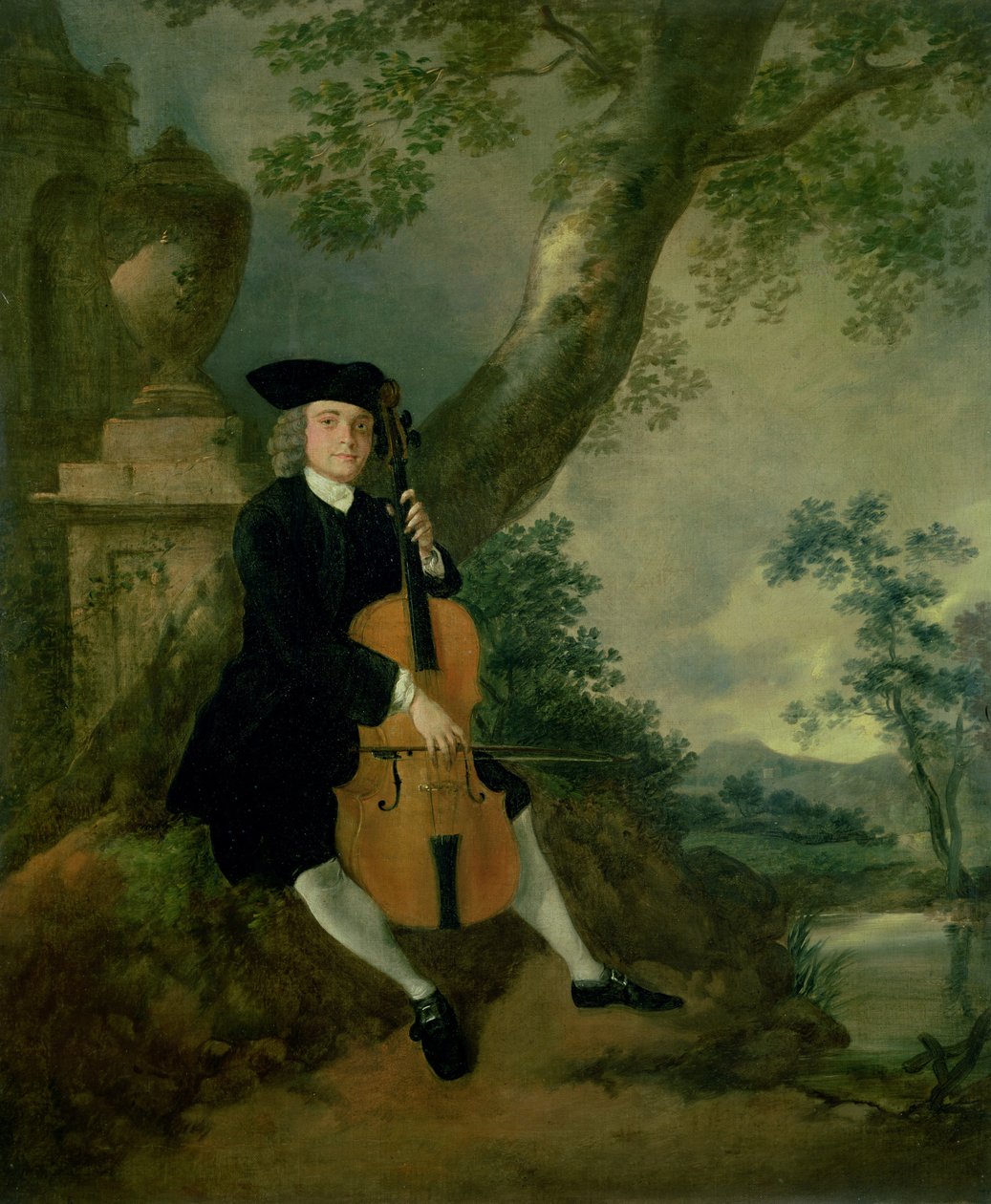 Pastor John Chafy spelar en cello av Thomas Gainsborough