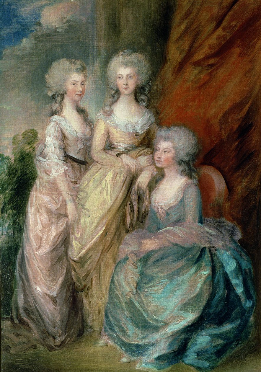 De tre äldsta döttrarna till George III: Prinsessorna Charlotte, Augusta och Elizabeth 1784 troligen av Gainsborough Dupont (ca 1755-97) av Thomas Gainsborough