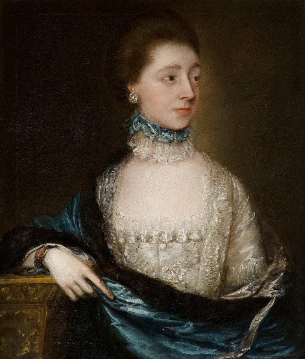 Okänd dam med blå kappa, ca 1765 av Thomas Gainsborough
