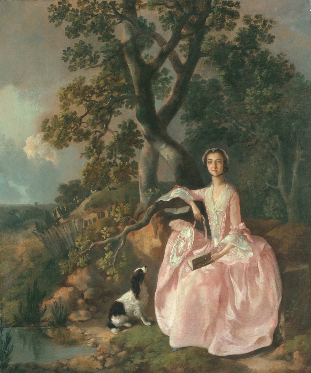 Kvinna med en spaniel, ca 1749 av Thomas Gainsborough