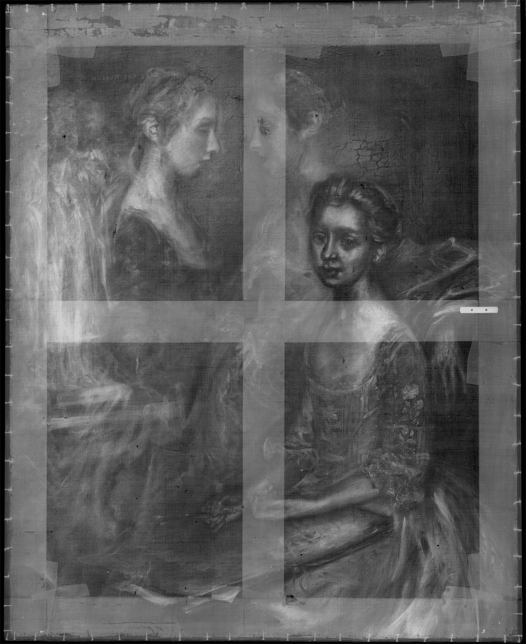 Röntgenbild av Portrait of the Artists Daughters, ca 1763-64 (se även 183440) av Thomas Gainsborough