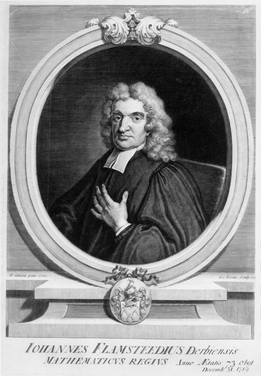 Sir John Flamsteed, graverad av George Vertue, 1719 av Thomas Gibson
