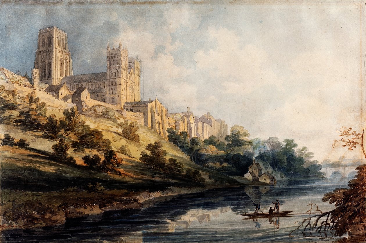 Durham Cathedral, 1795 (wc med inslag av gummi arabicum på papper) av Thomas Girtin