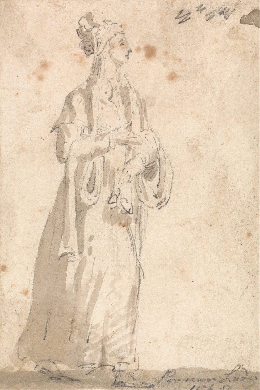 Figur kostymstudie- Persian Lady 1568 av Thomas Girtin