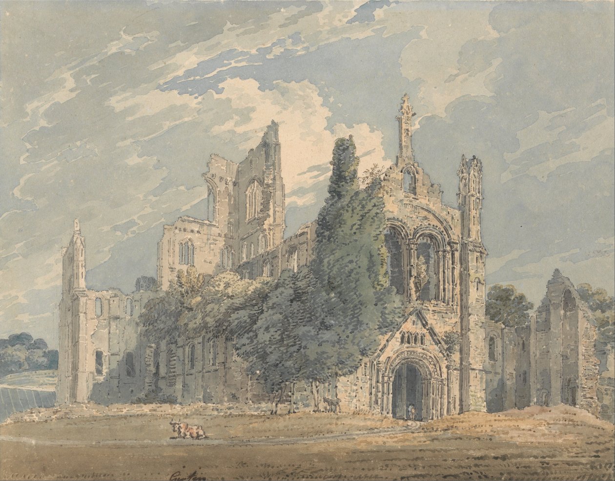 Kirkstall Abbey från N.W. av Thomas Girtin