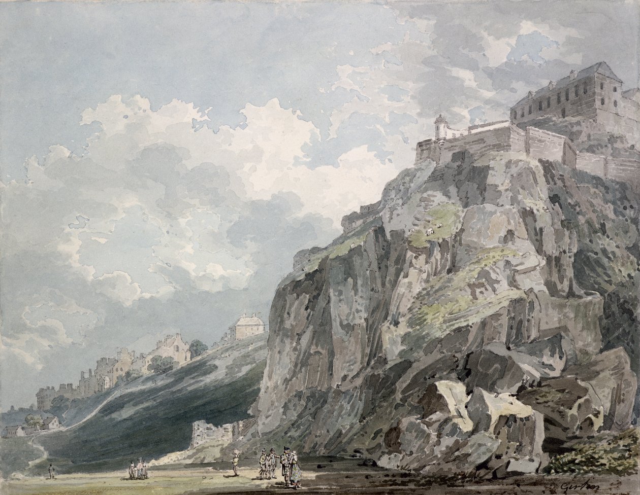 No.1187 The Castle Rock, Edinburgh, c.1793 av Thomas Girtin