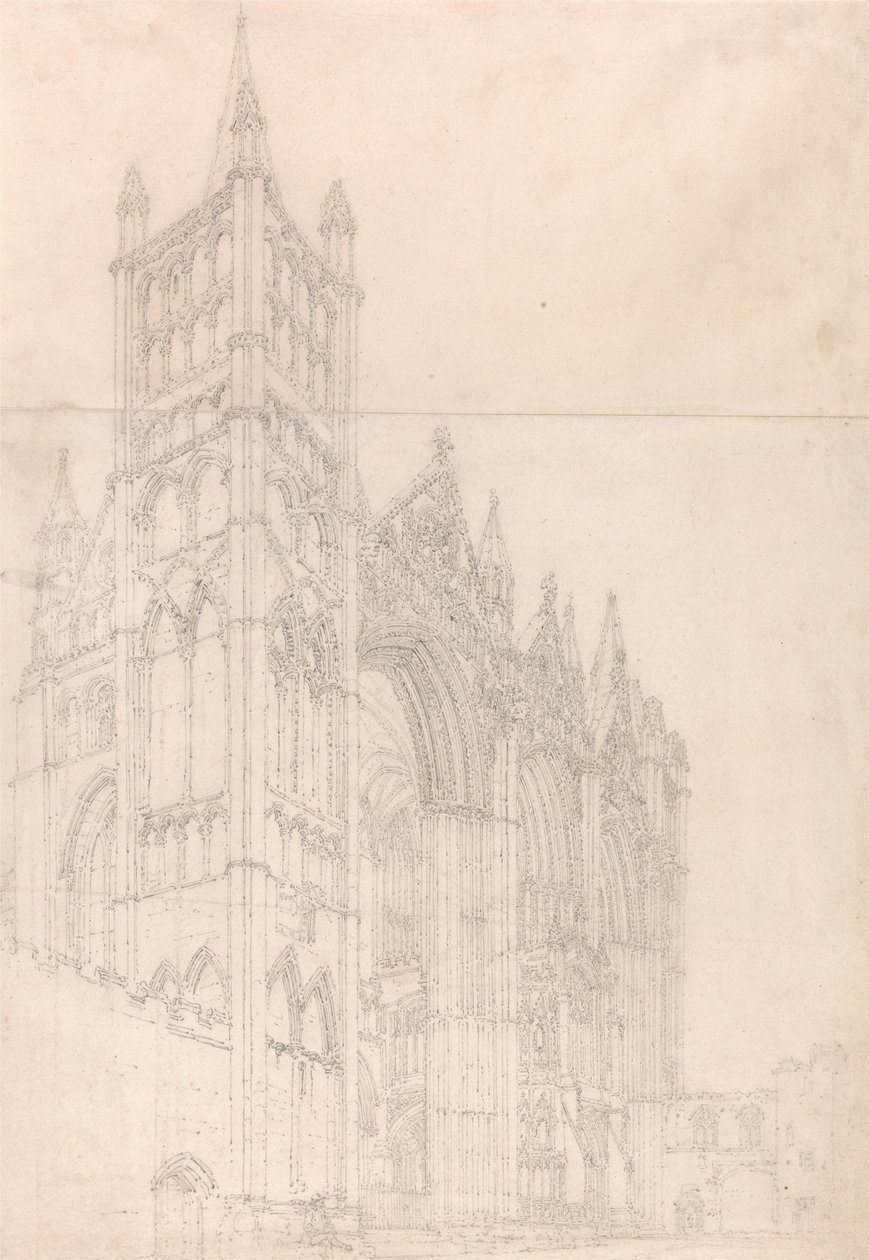 Peterborough -katedralen, Cambridgeshire av Thomas Girtin
