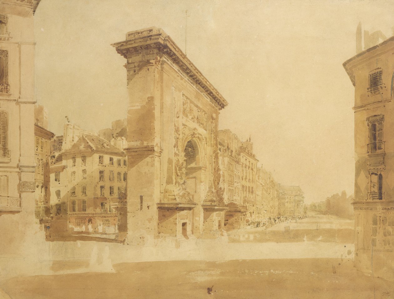 Porte St Denis, Paris av Thomas Girtin