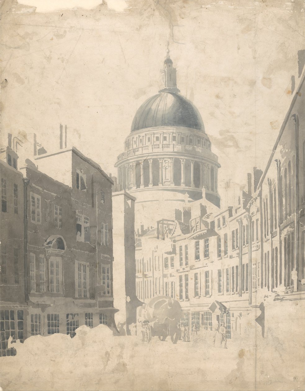 St. Pauls Cathedral, från St. Martins-le-Grand, London av Thomas Girtin